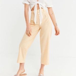 Urban Outfitters Cotton Linen Look Button Up Pants